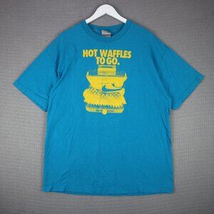 Nike Hot Waffles To Go Y2K Rare Tee Grey Tag Mens XL